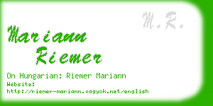 mariann riemer business card